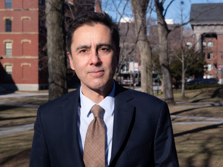 man in Harvard Yard.