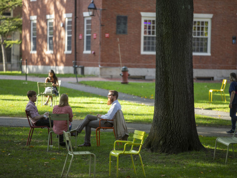 Students hanging out in the Yard
