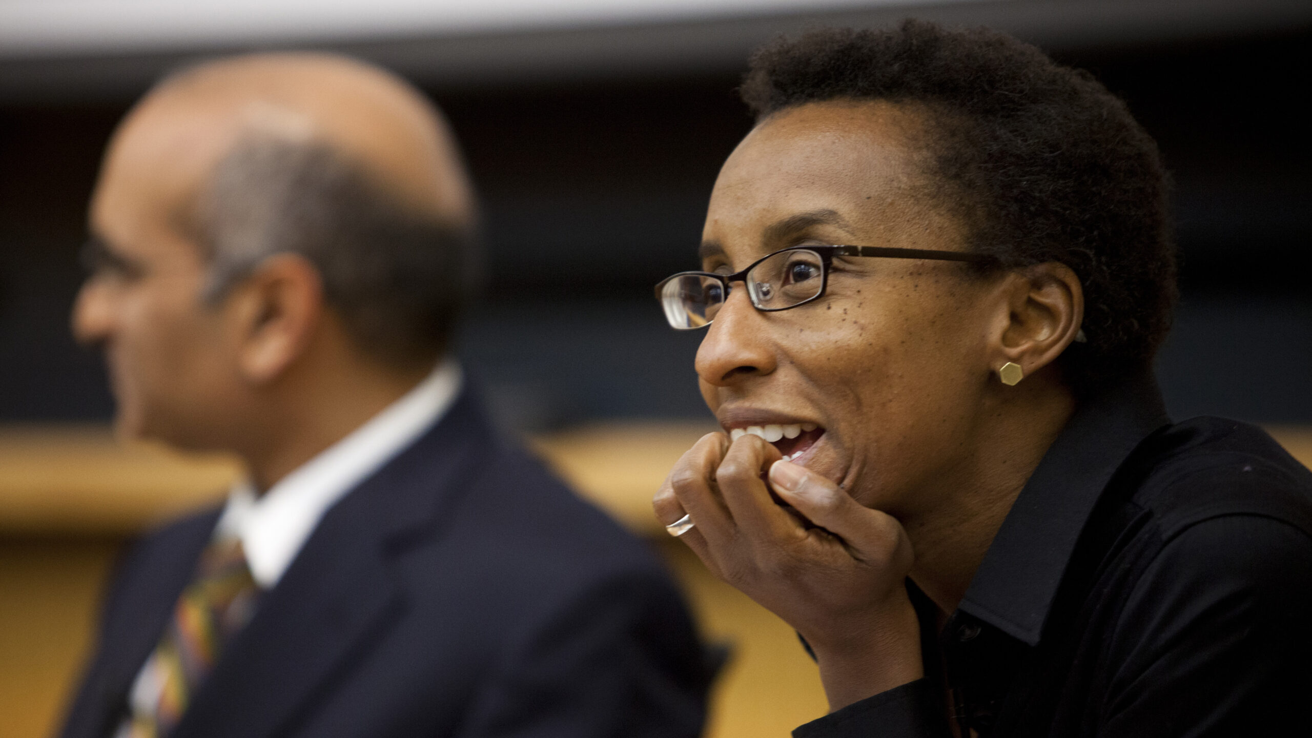 Claudine gay listening intently