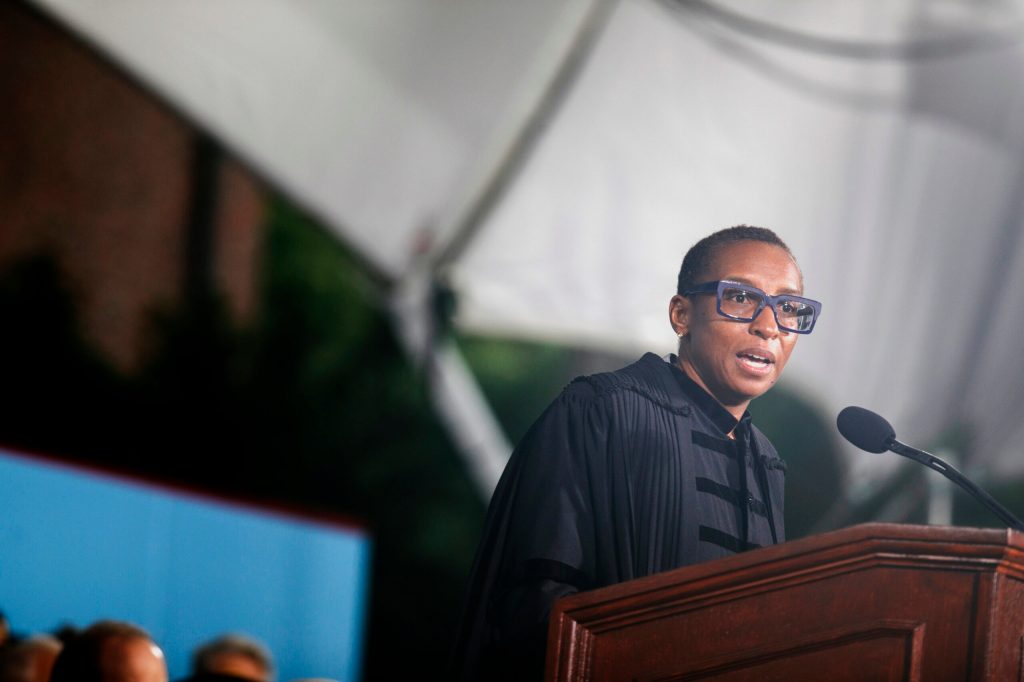 President Claudine Gay at the podium