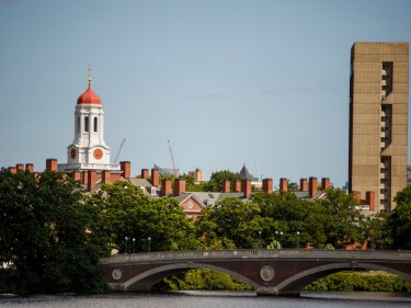 tower and bridge near a river.