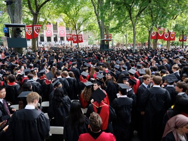 A crowd of graduating students