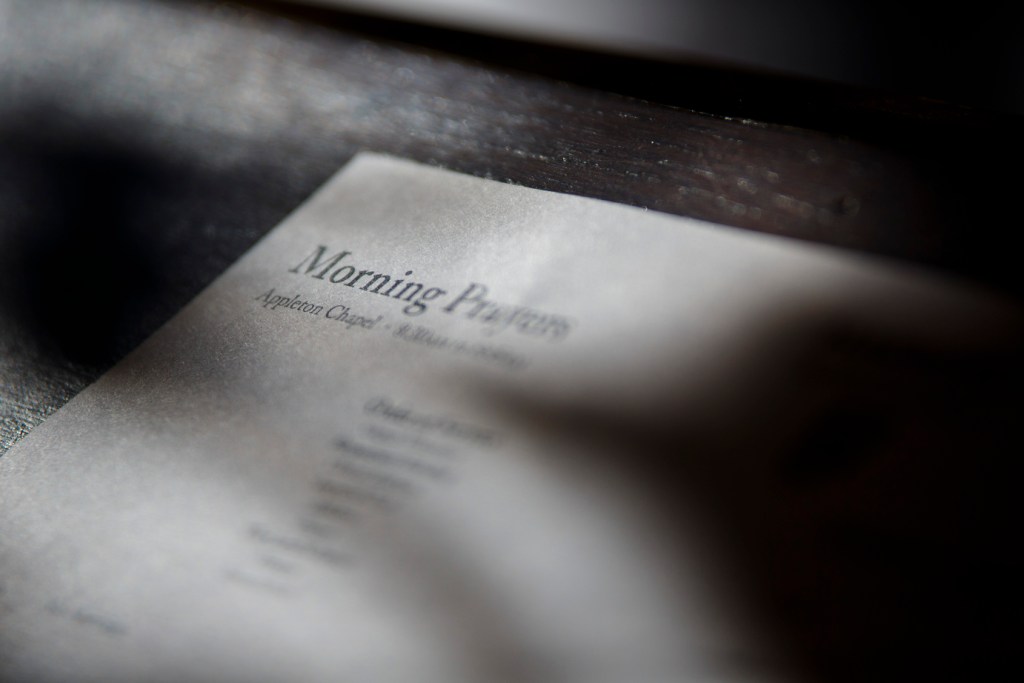 A pamphlet from Morning Prayers