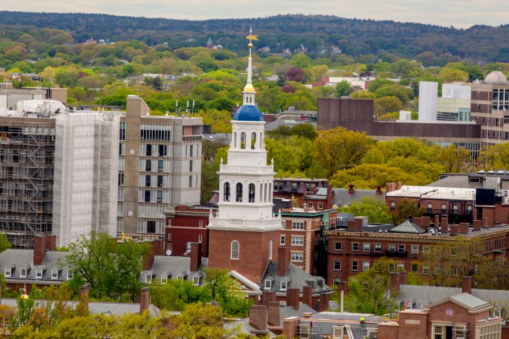 The Harvard campus and the hills beyond