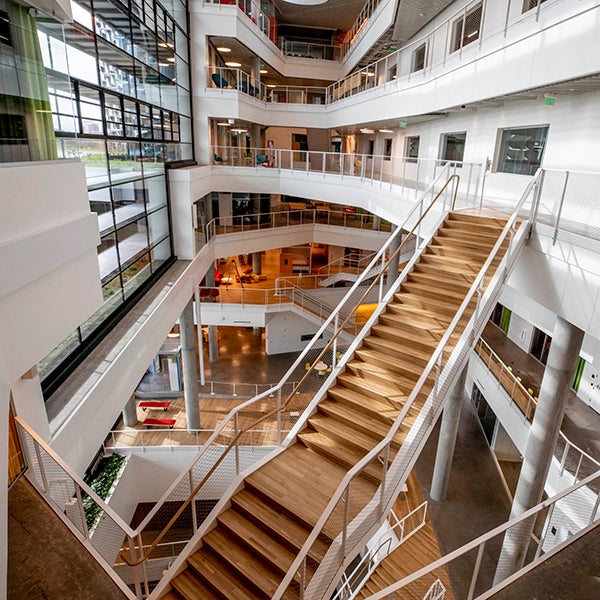 Interior view of the main staircase at the new SEC