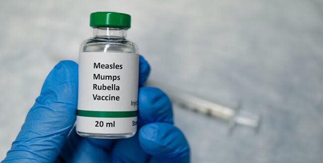 vial of vaccine.