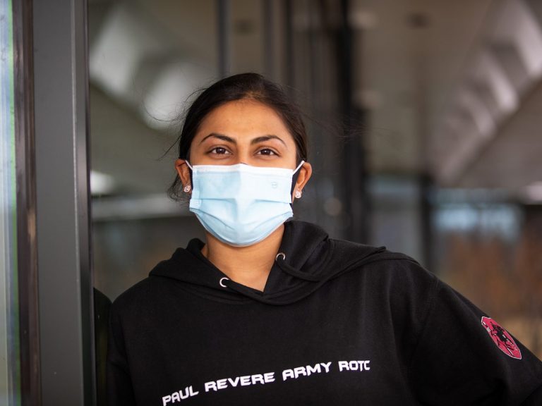 Gayatri Balasubramanian with a mask on