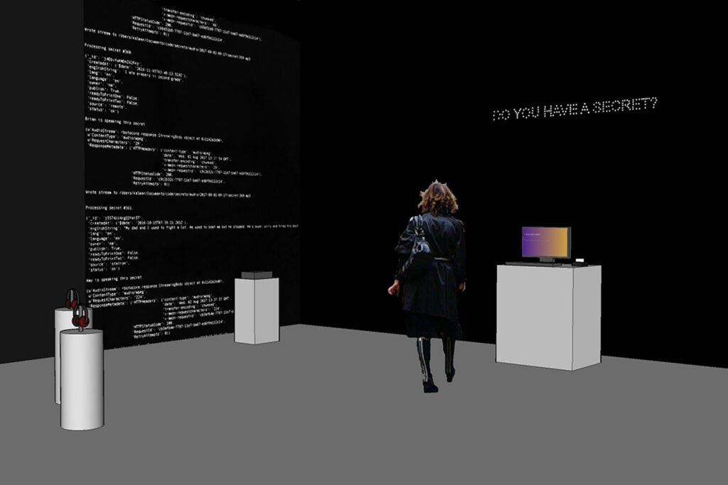 a woman in a virtual room