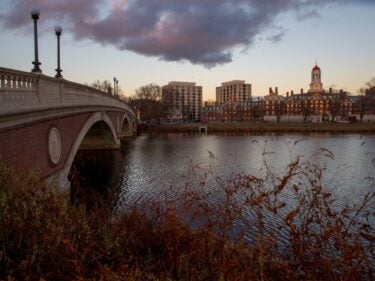 The Charles River with a bridge going over it
