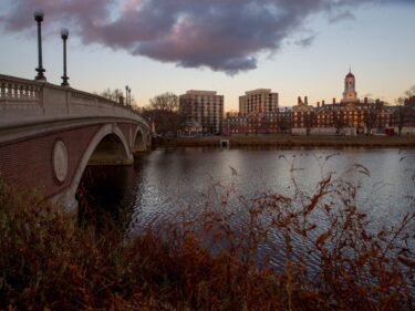The Charles River with a bridge going over it