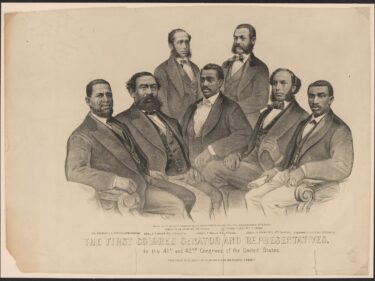 A sepia drawing of African American men in suits