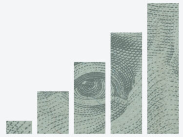 A graph made up of a dollar bill