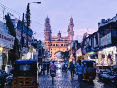 A busy street in India