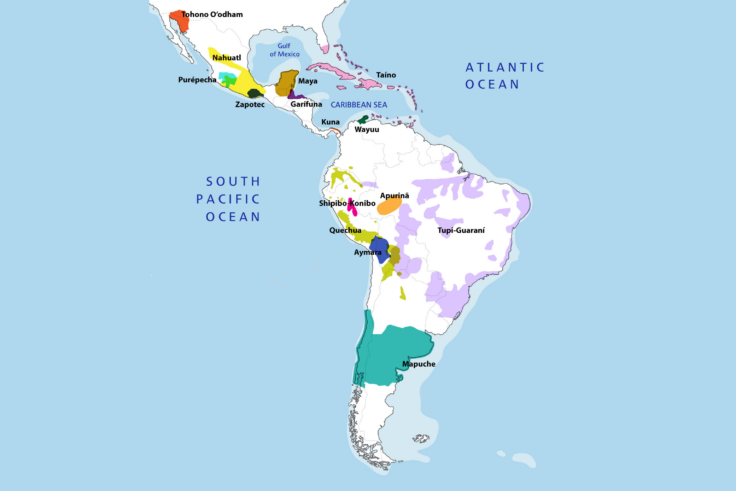 Map of some major Indigenous communities in Latin America.