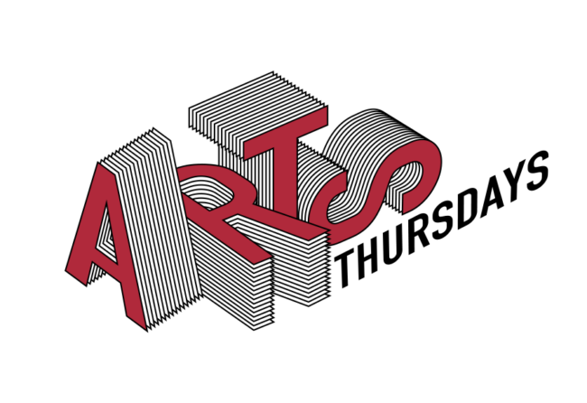 A logo that says "Arts Thursdays"