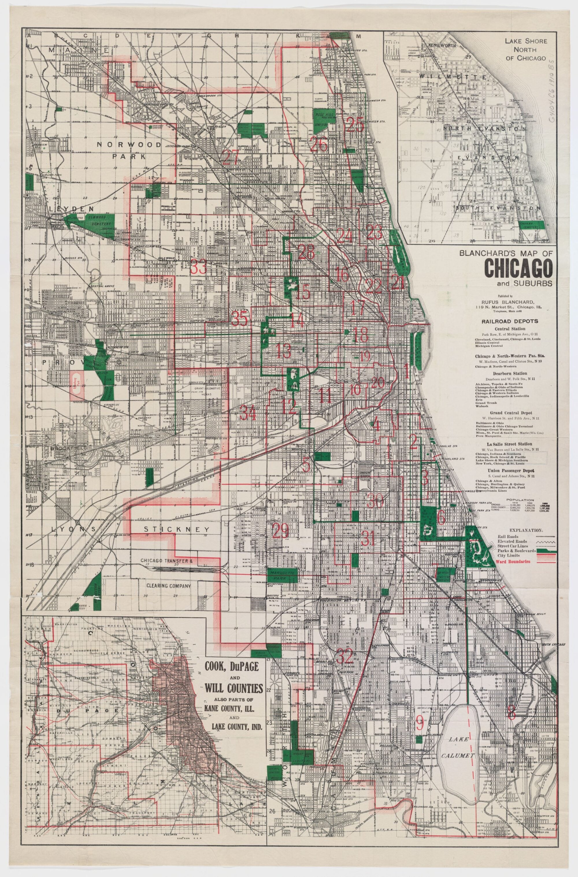an old map of Chicago