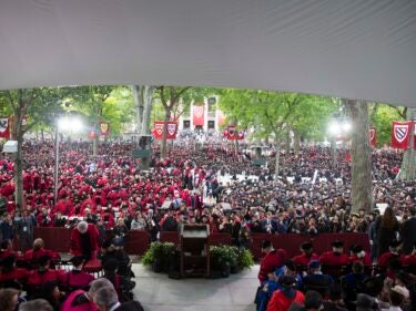 A view of the crowd from the Commencement stage