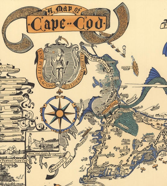 An illustrated map of cape cod