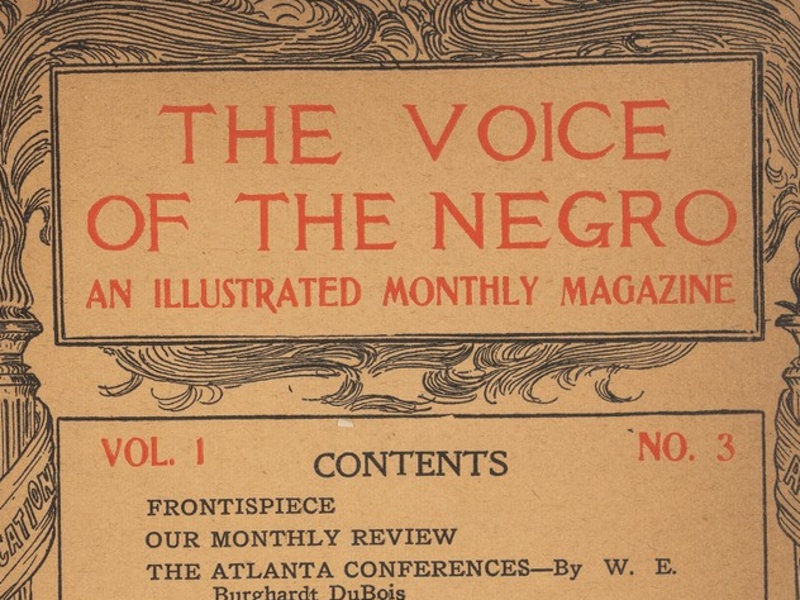 An old magazine cover that says "The voice of the negro"