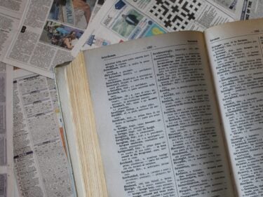 Dictionary and newspaper
