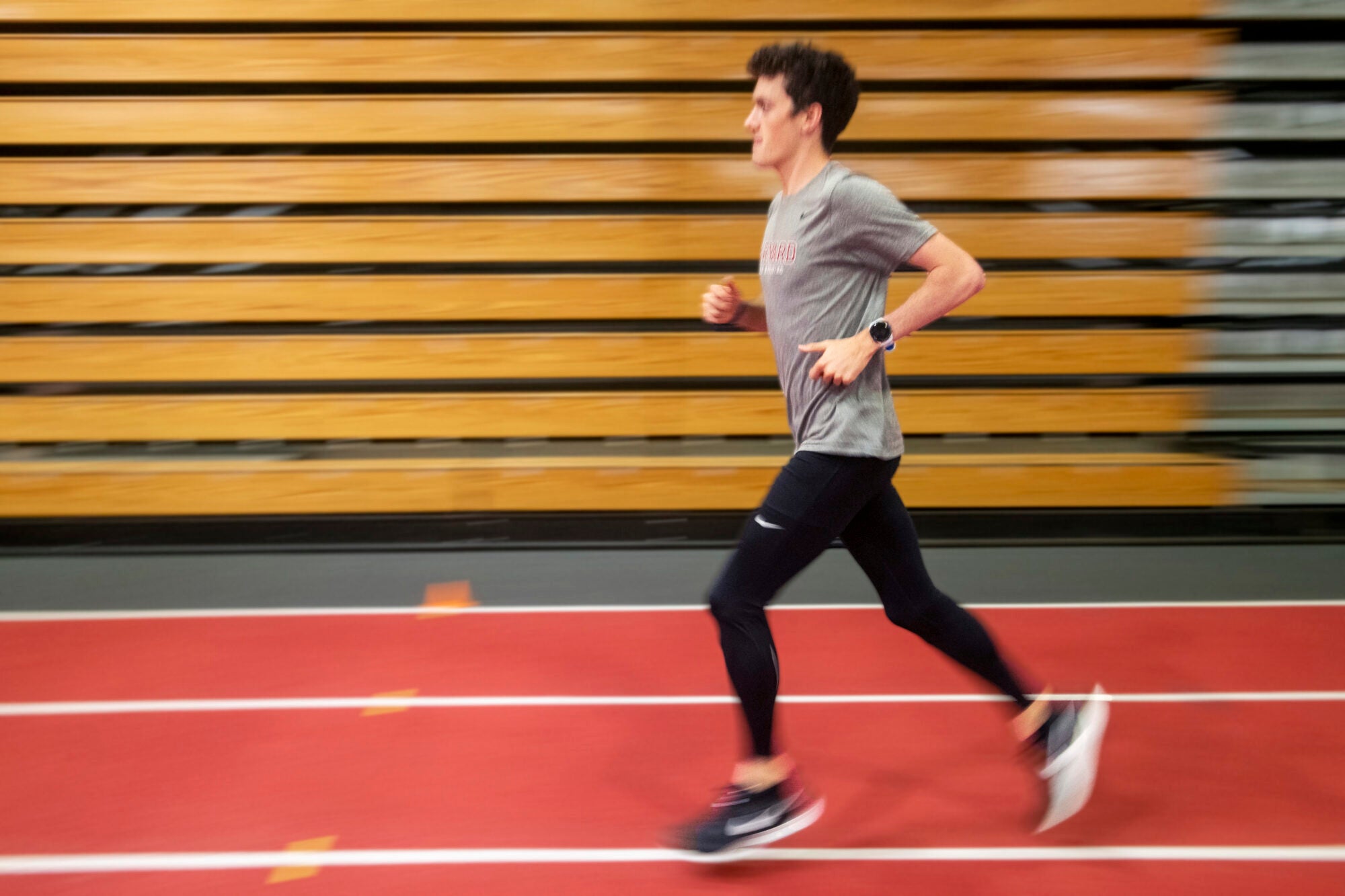 Graham Blanks running on a track