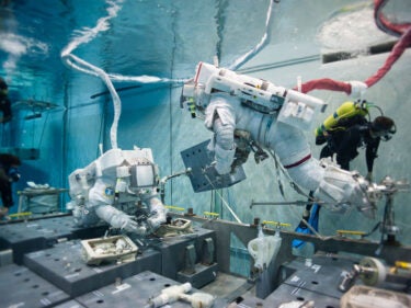 Astronauts training in water