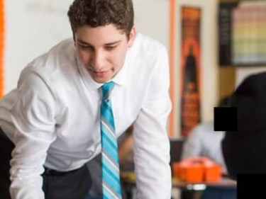 A teacher in a classroom