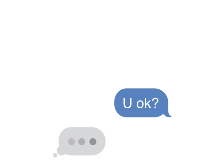 A text exchange where someone is asking of the other person is ok