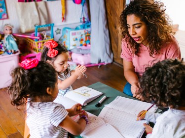 A classroom with young kids in Latin America