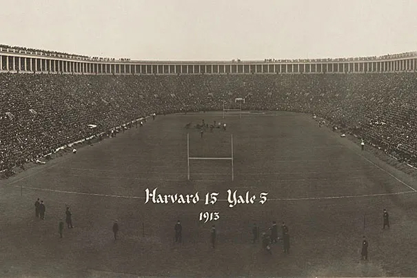 An old photo of Harvard Stadium