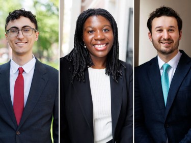 The three commencement student speakers