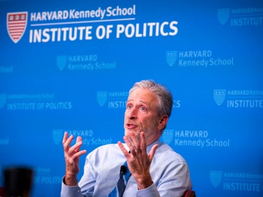 Jon Stewart talking on stage