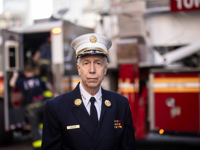 Joe Pfeifer in his firefighter uniform